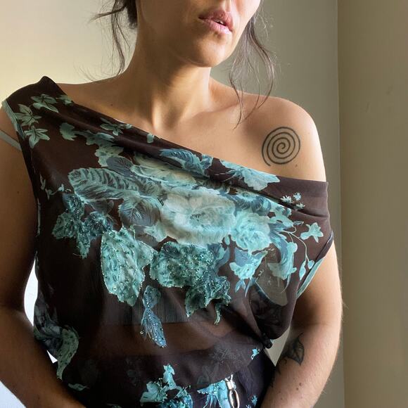 Y2K Beaded Asymmetrical Midi Dress - Picture 7 of 9